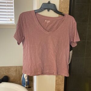 Women’s Small Organic Daily Crop V-Neck